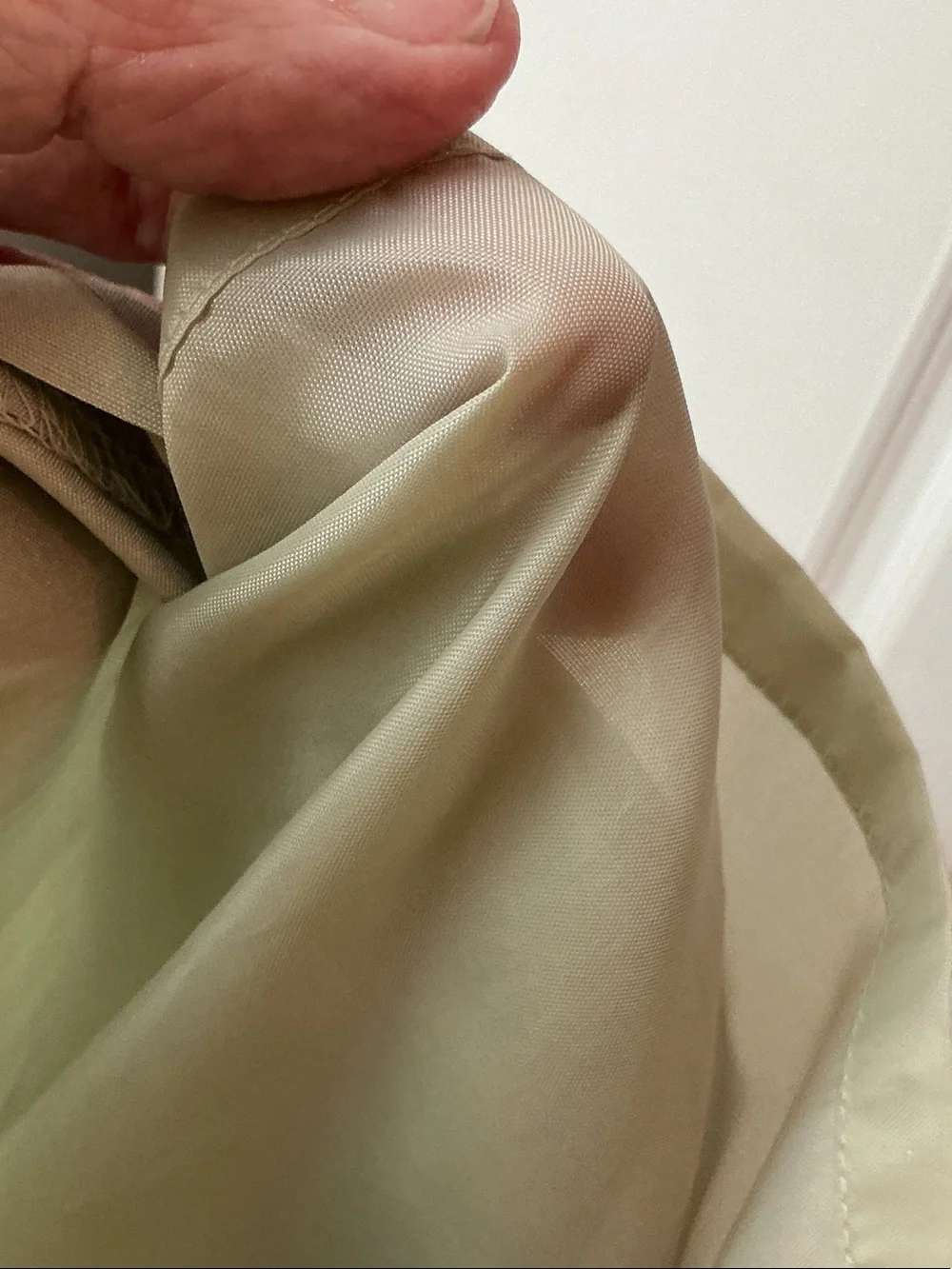 Satin Pencil Skirt in Pale Sage Green